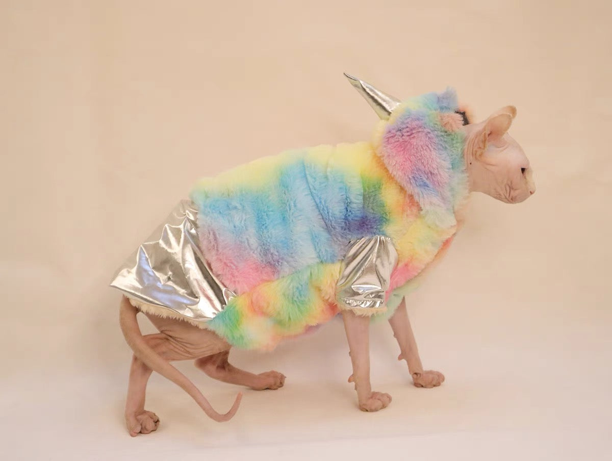 Sphynx Hairless Cats Hoodie Jacket, Winter Warm Jumper Coat for Bambino Devon Rex Sphynx Cat