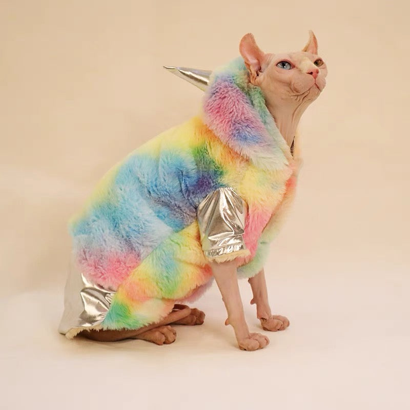 Sphynx Hairless Cats Hoodie Jacket, Winter Warm Jumper Coat for Bambino Devon Rex Sphynx Cat