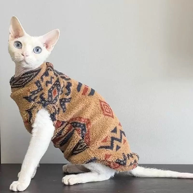 3 Colors Sphynx Hairless Cats Clothing, Winter Warm Jumper for Bambino Devon Rex Sphynx Cat