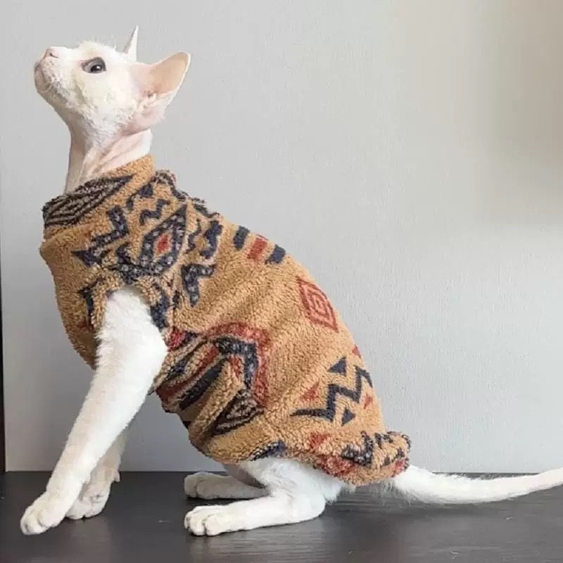 3 Colors Sphynx Hairless Cats Clothing, Winter Warm Jumper for Bambino Devon Rex Sphynx Cat