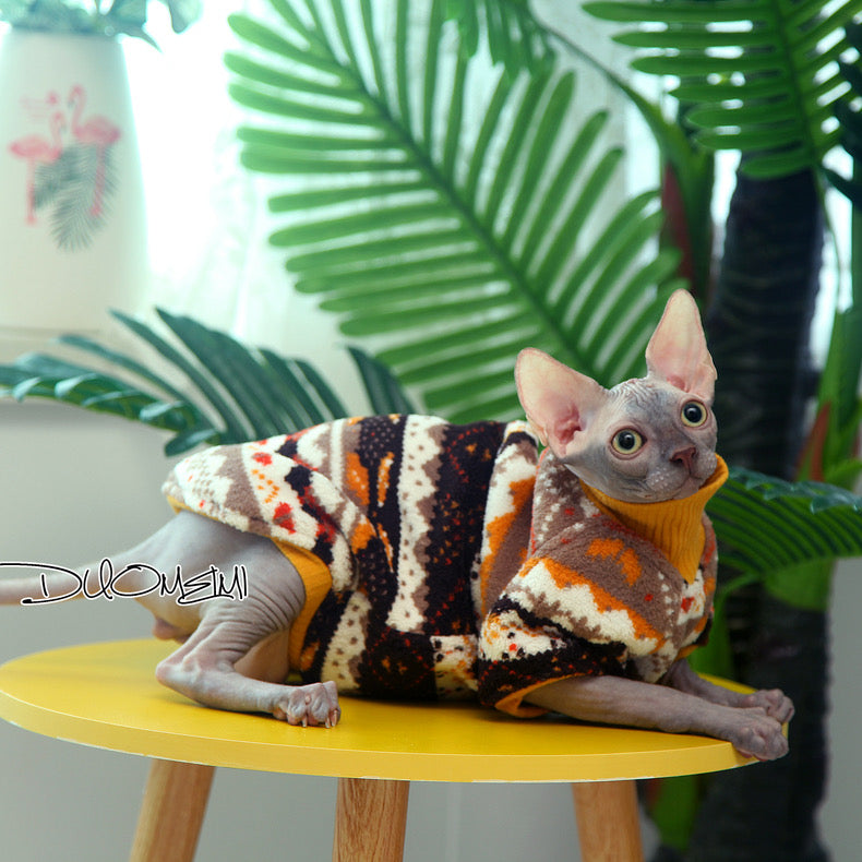 Sphynx Hairless Cats Sweatshirt, Winter Warm Jumper for Bambino, Devon Rex Sphynx Cat Clothes