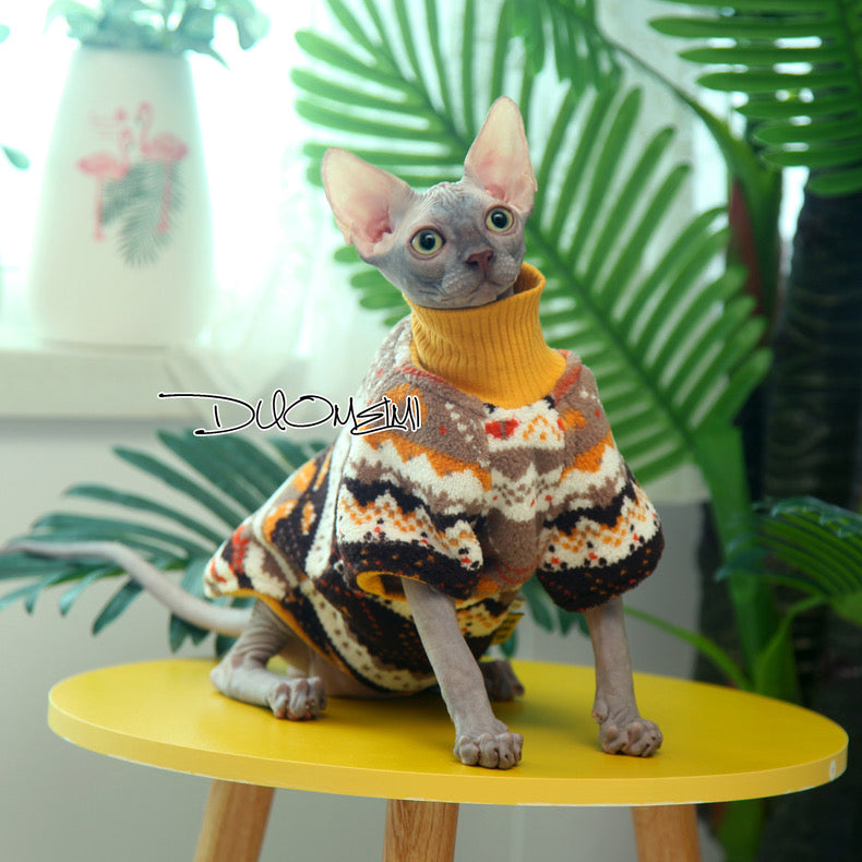 Sphynx Hairless Cats Sweatshirt, Winter Warm Jumper for Bambino, Devon Rex Sphynx Cat Clothes