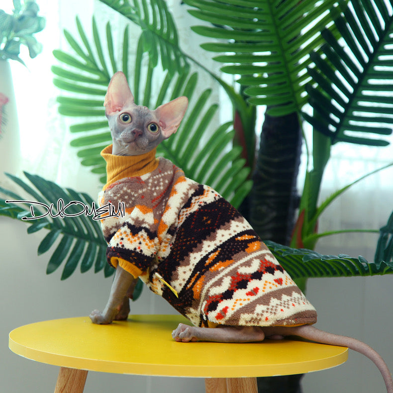 Sphynx Hairless Cats Sweatshirt, Winter Warm Jumper for Bambino, Devon Rex Sphynx Cat Clothes