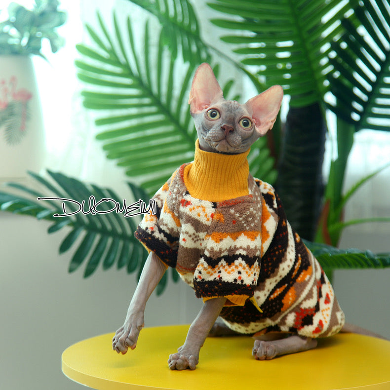 Sphynx Hairless Cats Sweatshirt, Winter Warm Jumper for Bambino, Devon Rex Sphynx Cat Clothes