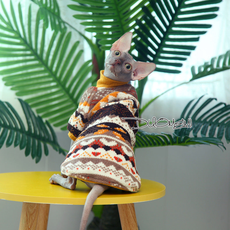 Sphynx Hairless Cats Sweatshirt, Winter Warm Jumper for Bambino, Devon Rex Sphynx Cat Clothes