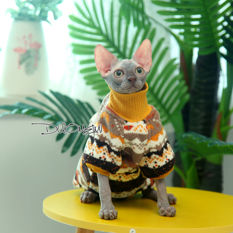 Sphynx Hairless Cats Sweatshirt, Winter Warm Jumper for Bambino, Devon Rex Sphynx Cat Clothes