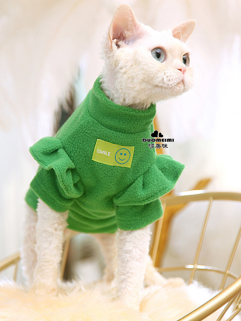 6 Colors Sphynx Hairless Cats Sweatshirt, Winter Warm Jumper for Bambino, Devon Rex Sphynx Cat Clothes