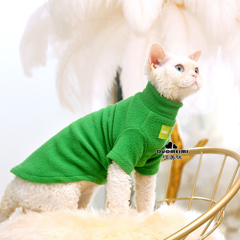 6 Colors Sphynx Hairless Cats Sweatshirt, Winter Warm Jumper for Bambino, Devon Rex Sphynx Cat Clothes