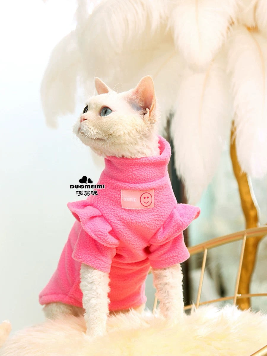 6 Colors Sphynx Hairless Cats Sweatshirt, Winter Warm Jumper for Bambino, Devon Rex Sphynx Cat Clothes