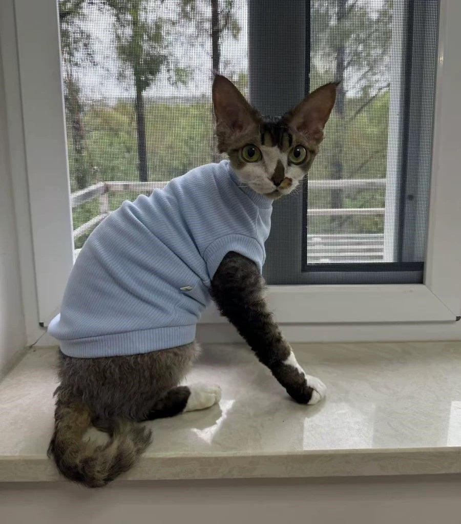 Sphynx Hairless Cats Sweatshirt, Winter Warm Kitten Clothing for Bambino Devon Rex Sphynx Cat