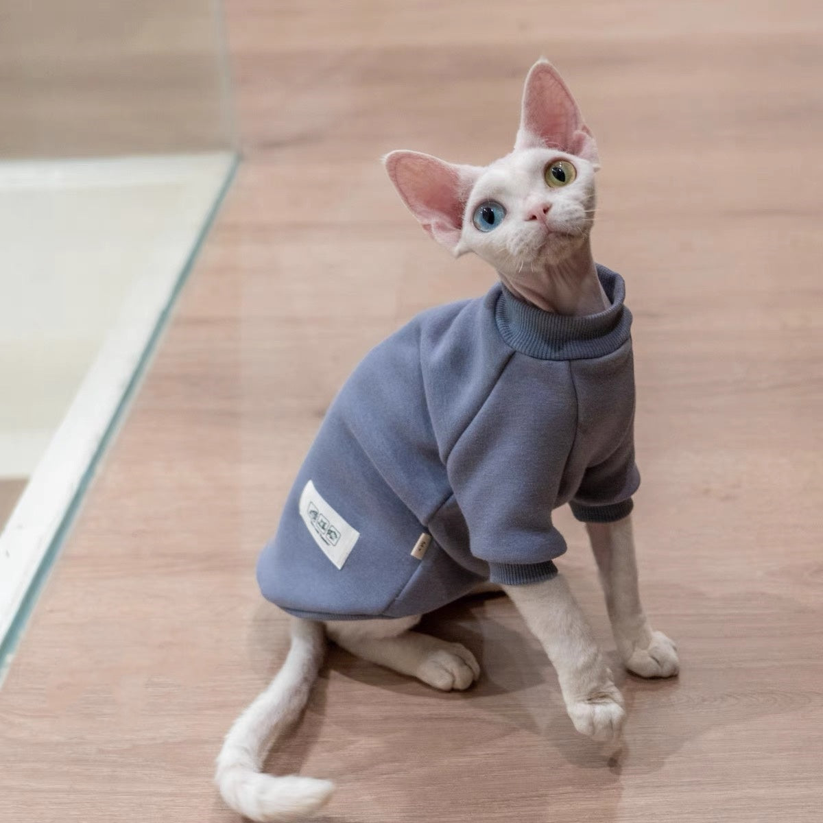 Sphynx Hairless Cats Sweatshirt, Winter Warm Jumper for Bambino Devon Rex Sphynx Cat