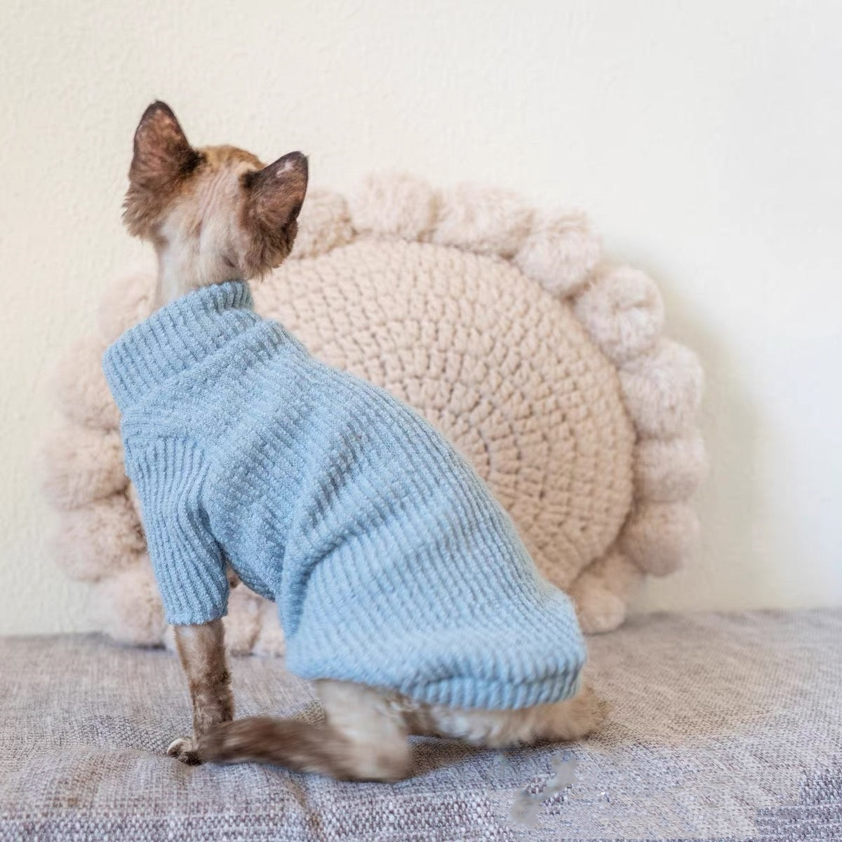 Sphynx Hairless Cats Sweater, Winter Warm Jumper for Bambino Devon Rex Sphynx Cat