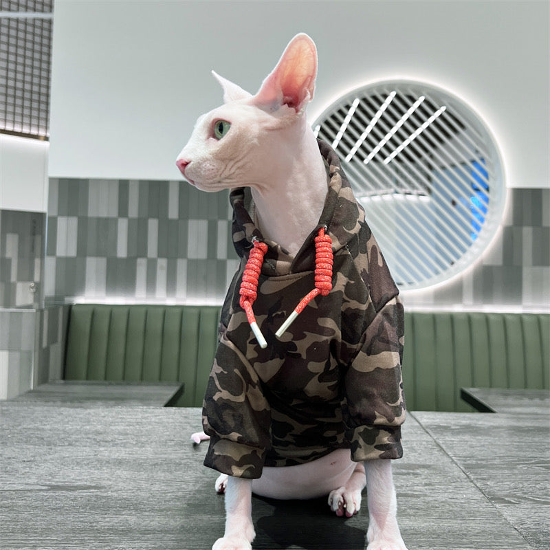 Sphynx Hairless Cats Hooded Sweatshirt, Devon Rex Sphynx Cat Jumper Clothes