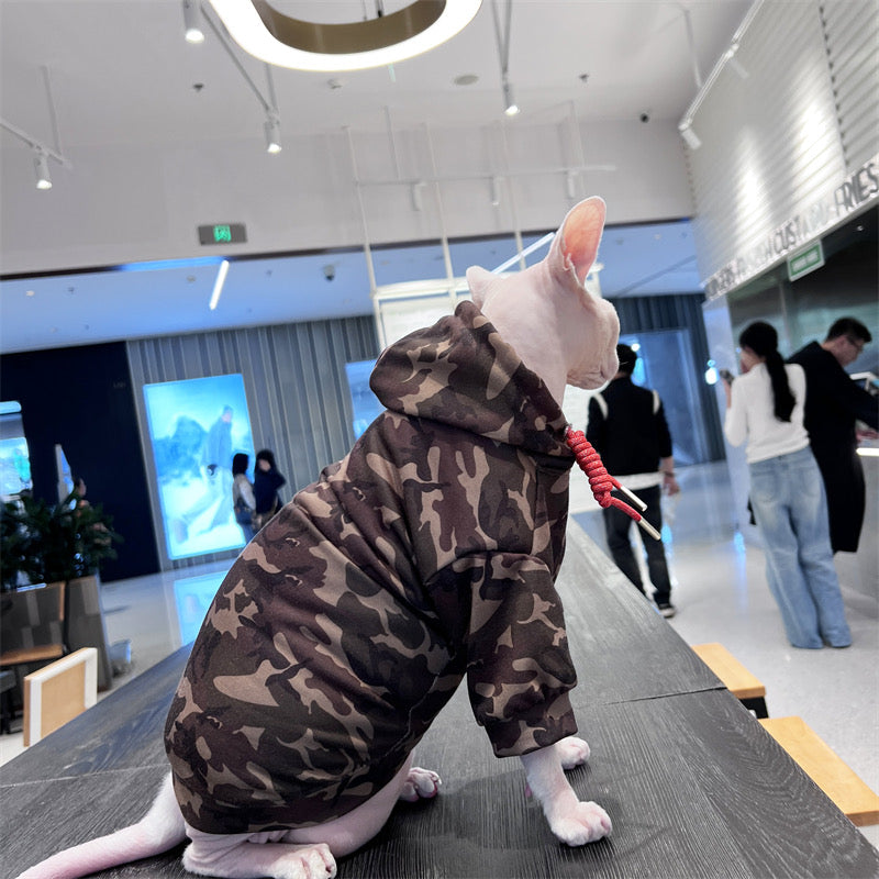 Sphynx Hairless Cats Hooded Sweatshirt, Devon Rex Sphynx Cat Jumper Clothes