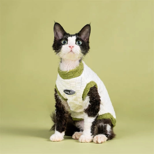 Sphynx Hairless Cats Winter Soft Vest, Devon Rex Sphynx Cat Jumper Clothes