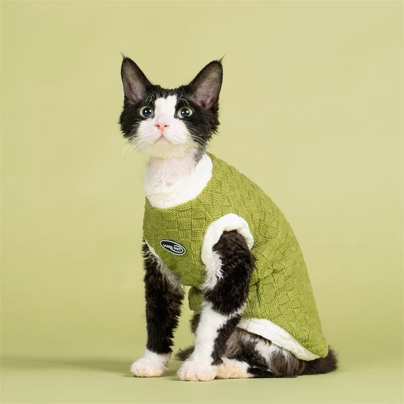 Sphynx Hairless Cats Winter Soft Vest, Devon Rex Sphynx Cat Jumper Clothes