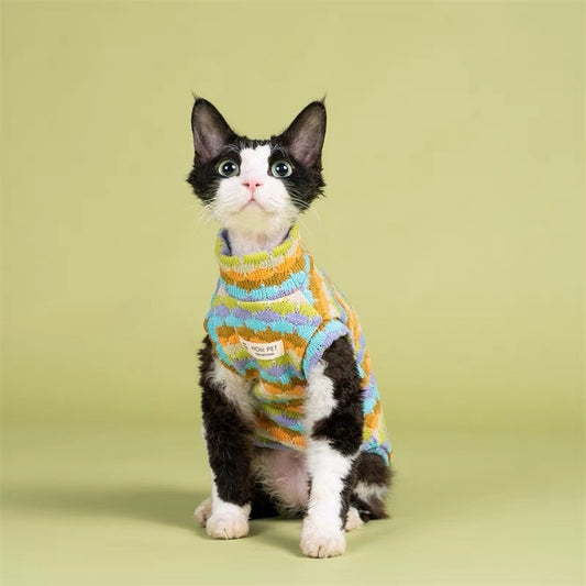 Sphynx Hairless Cats Winter Soft Vest, Devon Rex Sphynx Cat Jumper Clothes