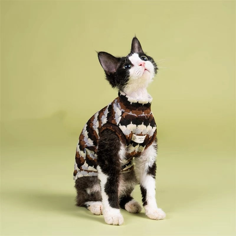 Sphynx Hairless Cats Winter Soft Vest, Devon Rex Sphynx Cat Jumper Clothes