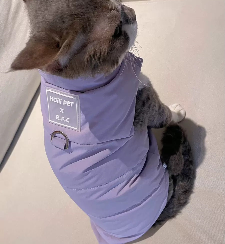 Sphynx Hairless Cats Coat, Winter Warm Kitten Button Jacket for Bambino Devon Rex Sphynx Cat