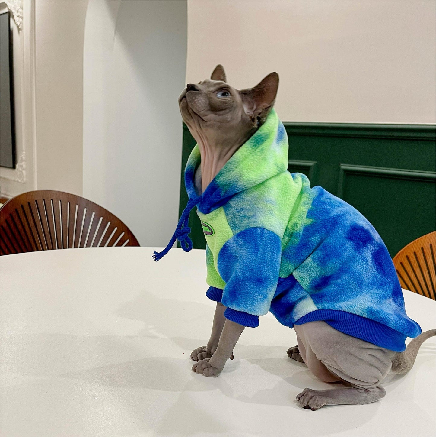 2/4-legged 2 colors Sphynx Hairless Cats Clothes, Winter Warm Hoodie for Bambino, Devon Rex Sphynx Cat Jumper Fleece Jacket