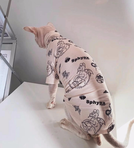 Sphynx Hairless Cats Tattooing Clothes, Kitten Pullover Sweatshirt Underwear, Bambino Devon Rex Sphynx Cat Clothing