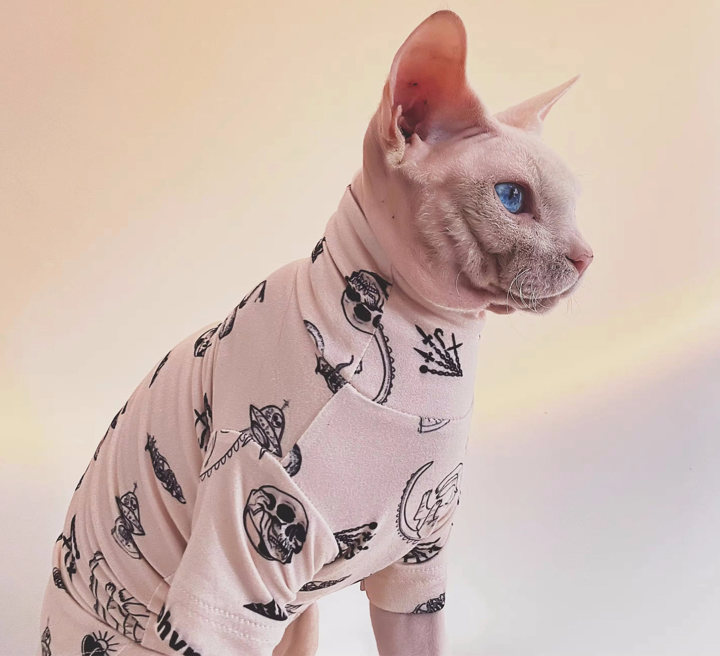 Sphynx Hairless Cats Tattooing Clothes, Kitten Pullover Sweatshirt Underwear, Bambino Devon Rex Sphynx Cat Clothing