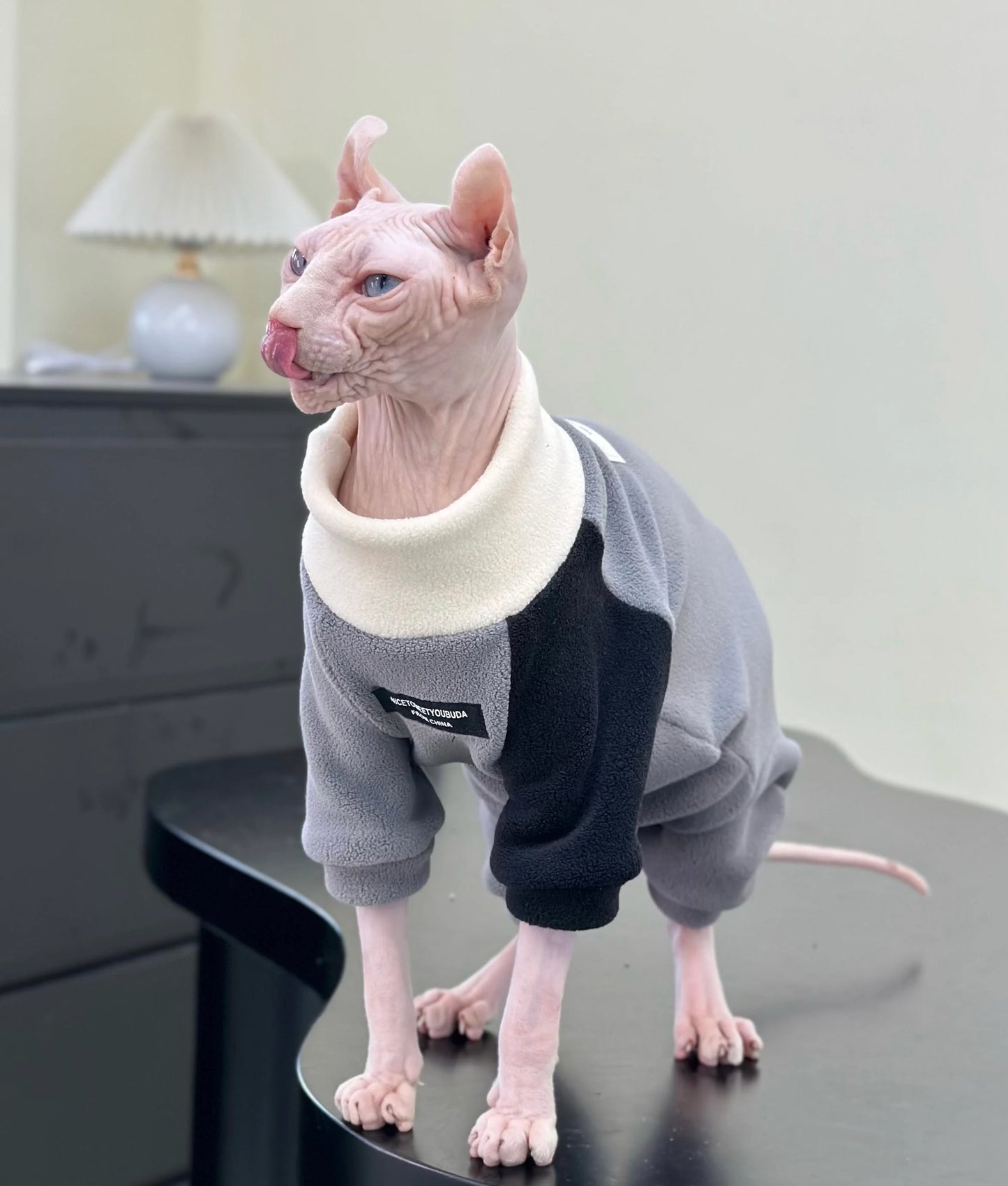 2/4-legged 3 colors Sphynx Hairless Cats Clothes, Winter Warm Sweatshirt for Bambino, Devon Rex Sphynx Cat Jumper Fleece Jacket