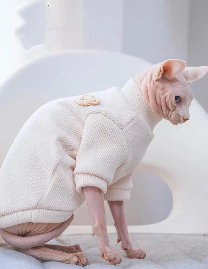 3 Colors Sphynx Hairless Cats Sweater Jumper, Pullover Knit Sweatshirt for Bambino Devon Rex Sphynx Cat