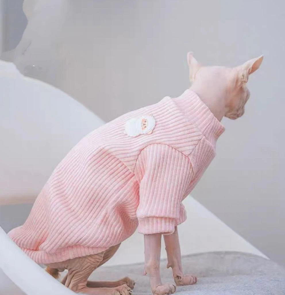 3 Colors Sphynx Hairless Cats Sweater Jumper, Pullover Knit Sweatshirt for Bambino Devon Rex Sphynx Cat